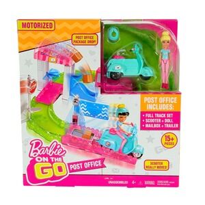 Barbie On the Go Post Office Track Set Motorized Scooter‎ Doll Playset